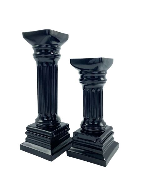 İkili Sütun Şamdan Siyah Siyah