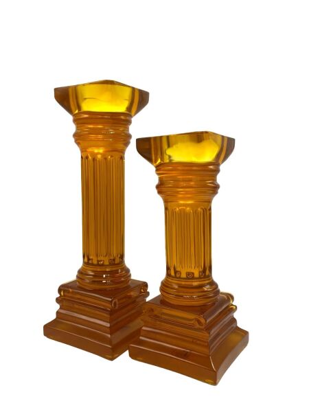 İkili Sütun Şamdan Siyah Gold