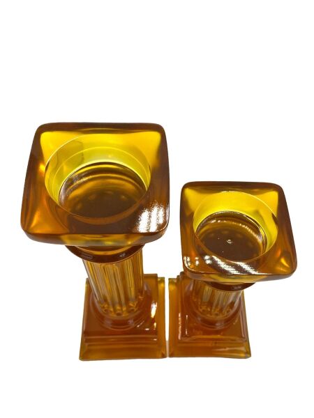 İkili Sütun Şamdan Siyah Gold