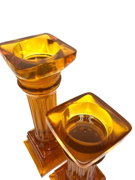 İkili Sütun Şamdan Siyah Gold