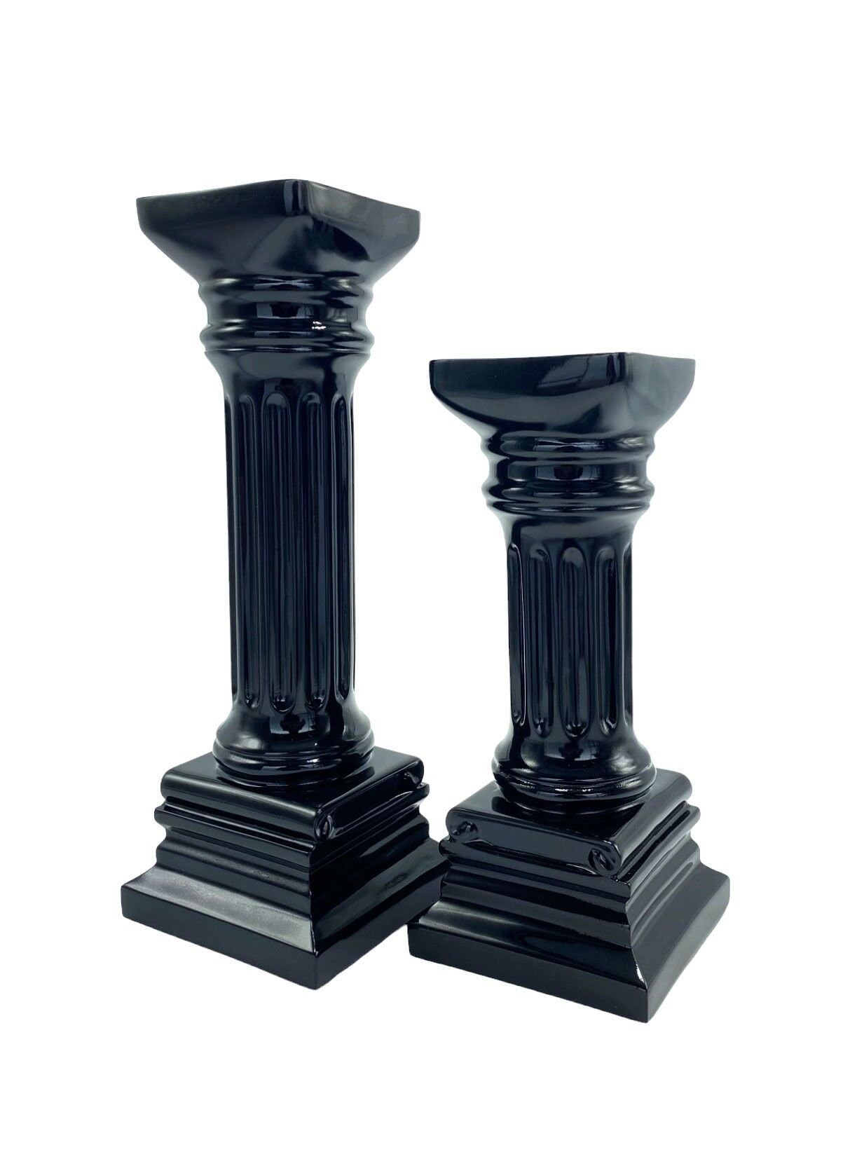 İkili Sütun Şamdan Siyah Siyah