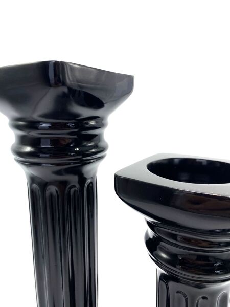 İkili Sütun Şamdan Siyah Siyah