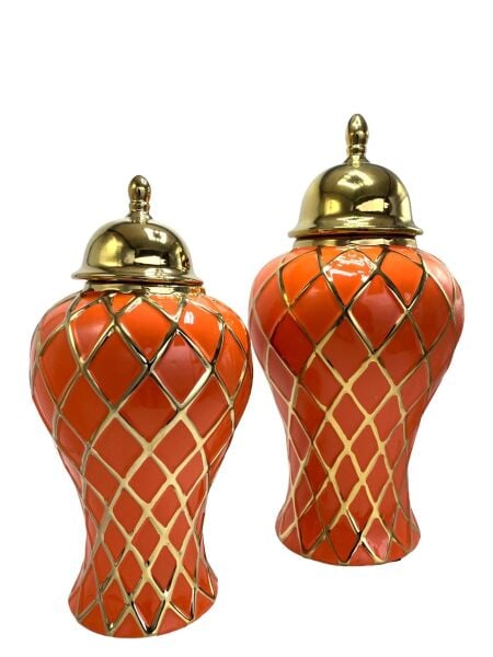 File Detaylı İkili Küp Turuncu