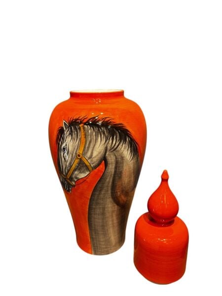 Büyük At Desenli Turuncu Küp