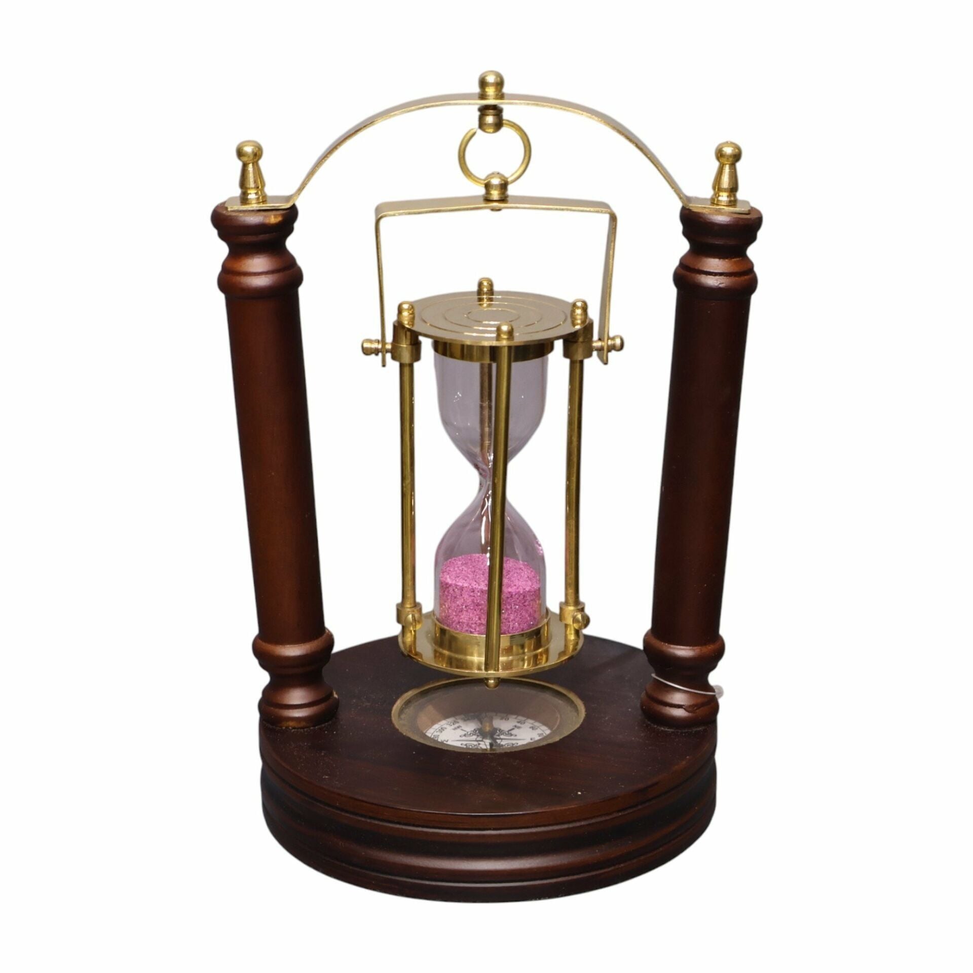 Pirinç Hareketli Kum Saati ve Pusula