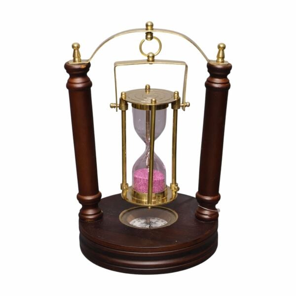 Pirinç Hareketli Kum Saati ve Pusula