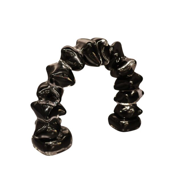 Dominoes Cam Dekor Siyah Küçük Bal