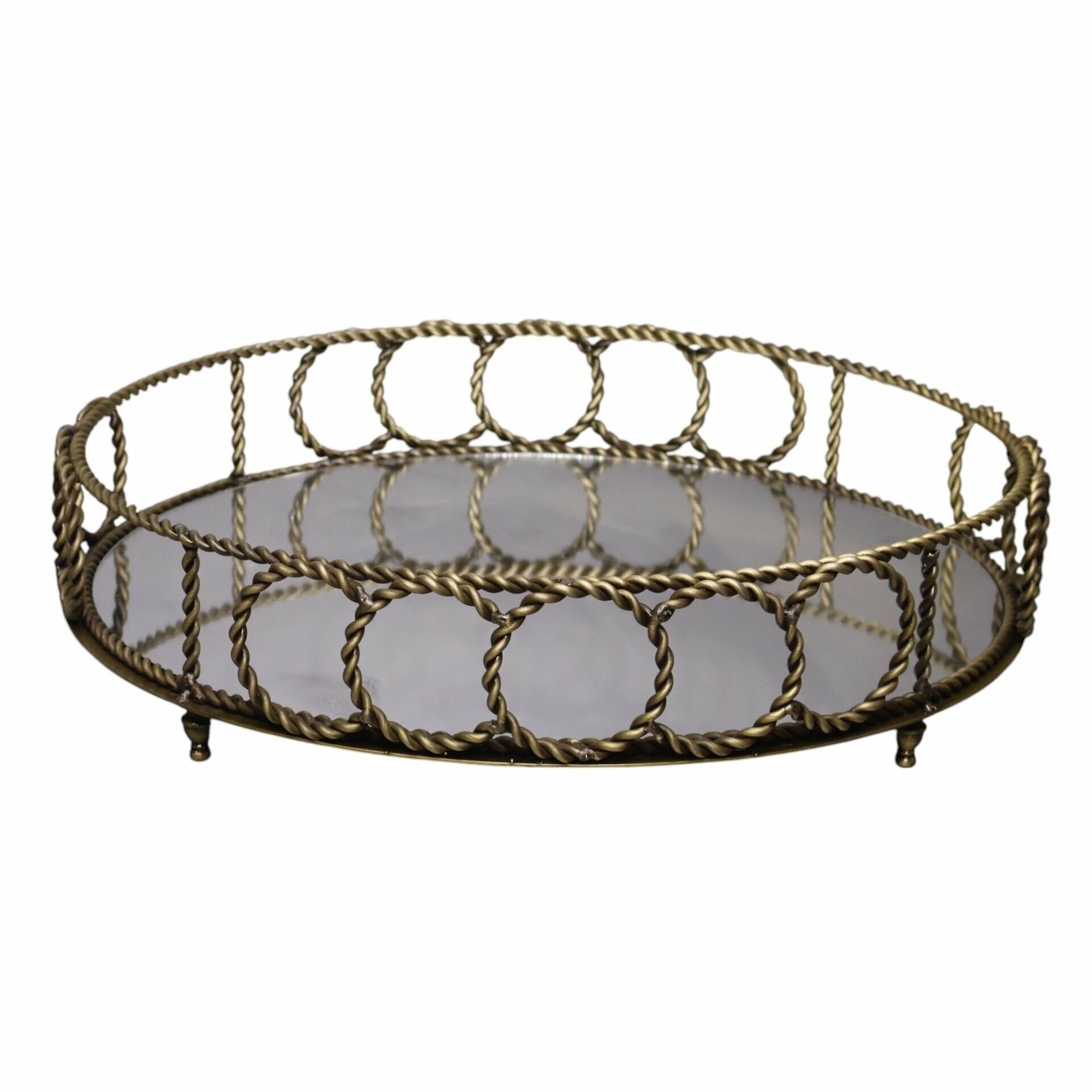 Halkalı Yuvarlak Tepsi Eskitme Eskitme