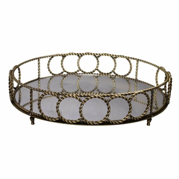 Halkalı Yuvarlak Tepsi Eskitme Eskitme