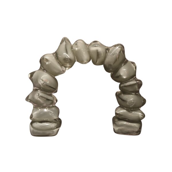 Dominoes Cam Dekor Siyah Küçük Gri