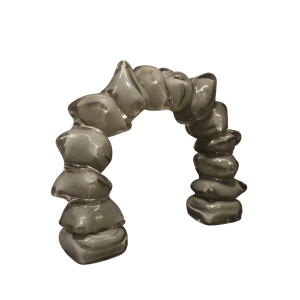 Dominoes Cam Dekor Siyah Küçük Gri