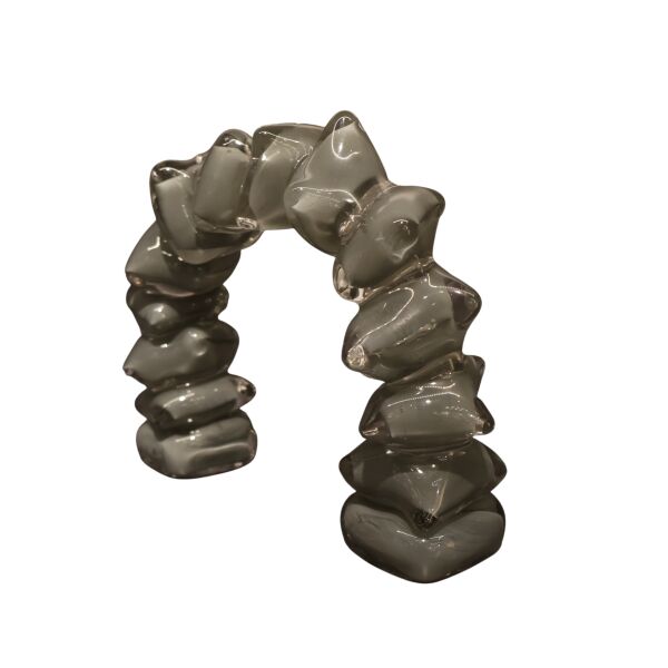 Dominoes Cam Dekor Siyah Küçük Gri