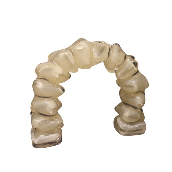 Dominoes Cam Dekor Siyah Küçük Krem