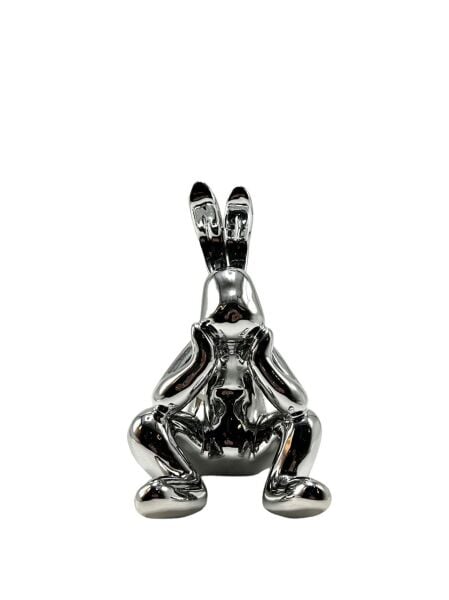Düşünen Tavşan Gümüş Obje