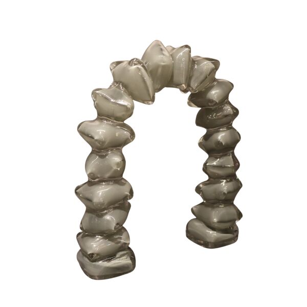 Dominoes Cam Dekor Gri Büyük Gri