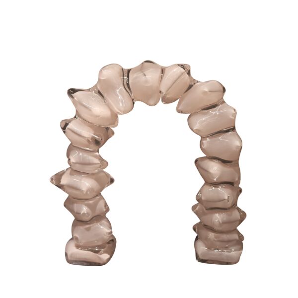 Dominoes Cam Dekor Gri Büyük Pembe