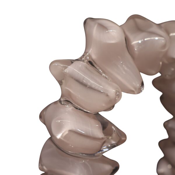 Dominoes Cam Dekor Gri Büyük Pembe