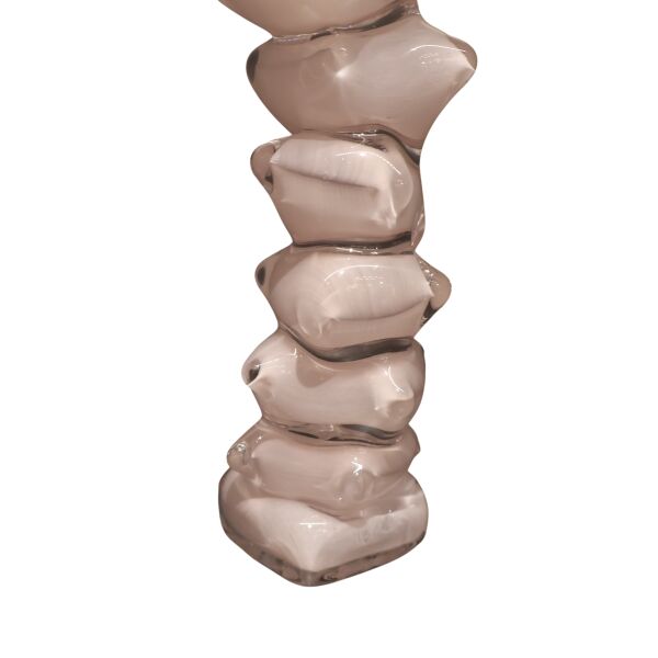 Dominoes Cam Dekor Gri Büyük Pembe