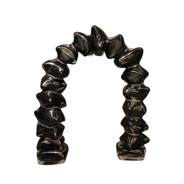 Dominoes Cam Dekor Gri Büyük Siyah