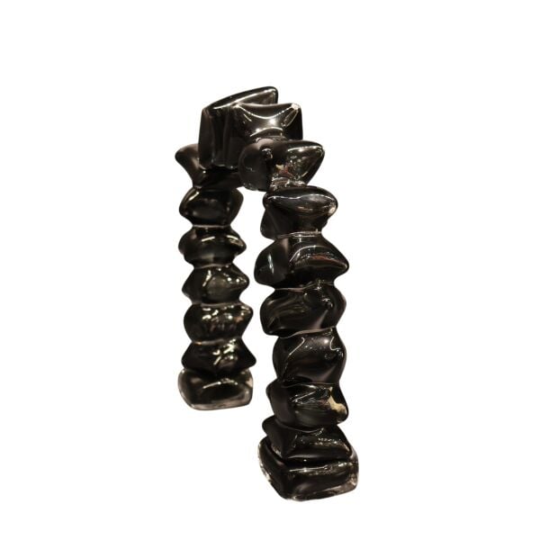 Dominoes Cam Dekor Gri Büyük Siyah