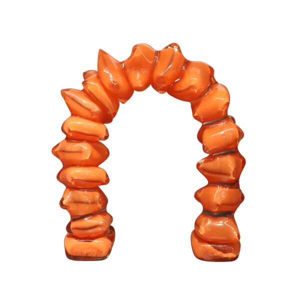 Dominoes Cam Dekor Gri Büyük Turuncu