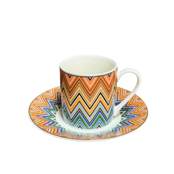 Zigzag Desen Kahve Fincan Takımı