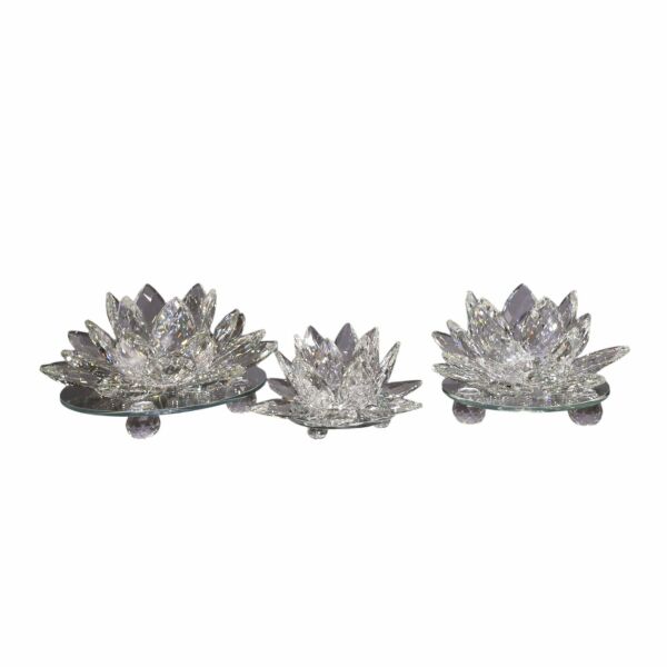 Üçlü Cam Lotus Set Şeffaf