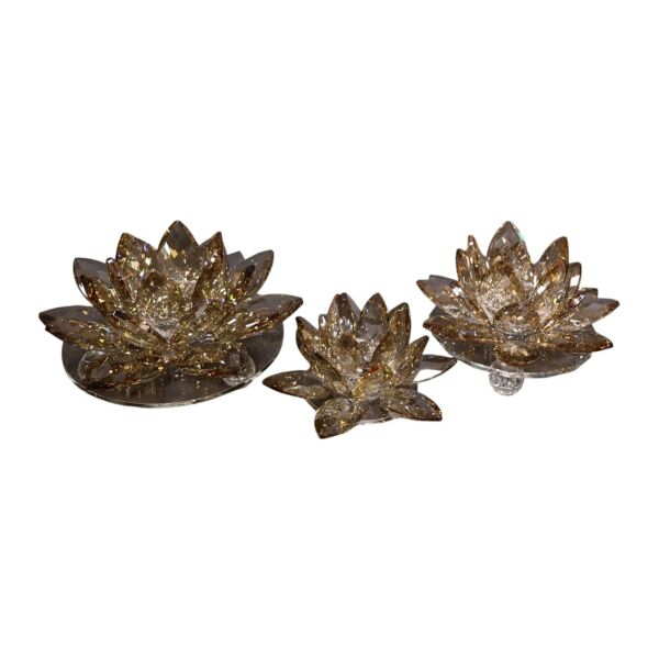 Üçlü Cam Lotus Set Renkli Şeffaf