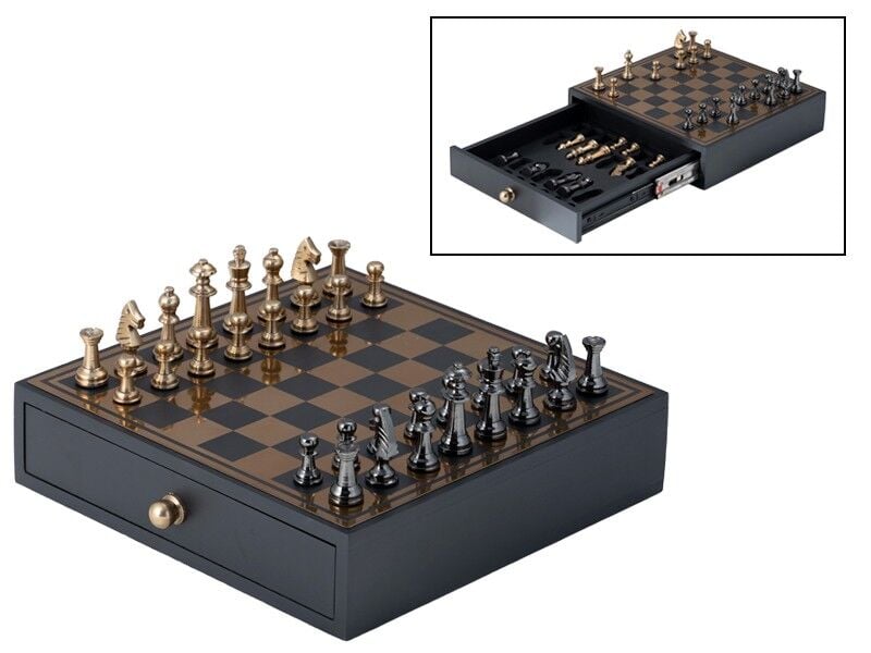 Özel Çekmeceli Ahşap Satranç Seti