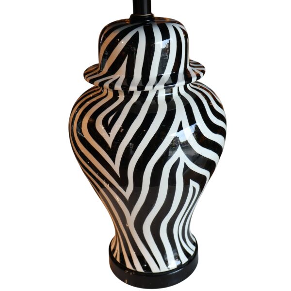 Zebra Desen Bordo Kadife Şapka Abajur