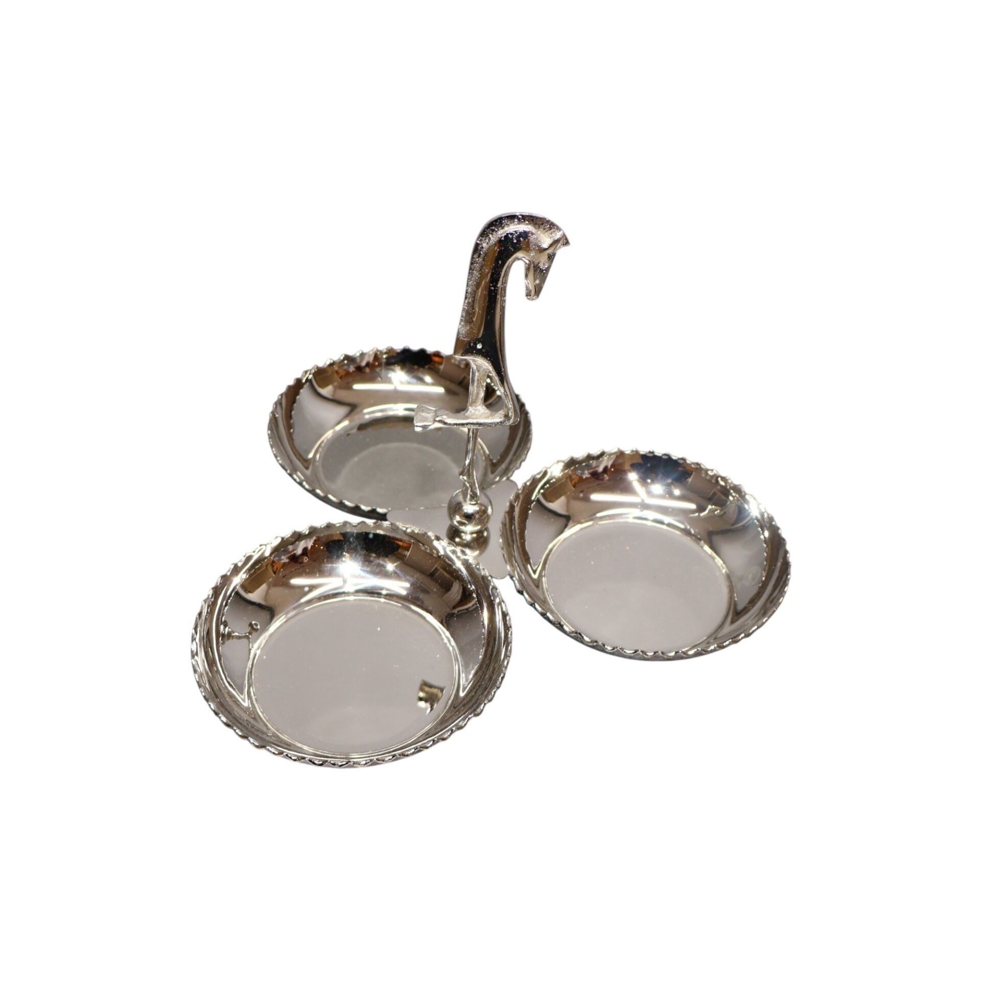 Üçlü Truva Çerezlik Eskitme Gümüş