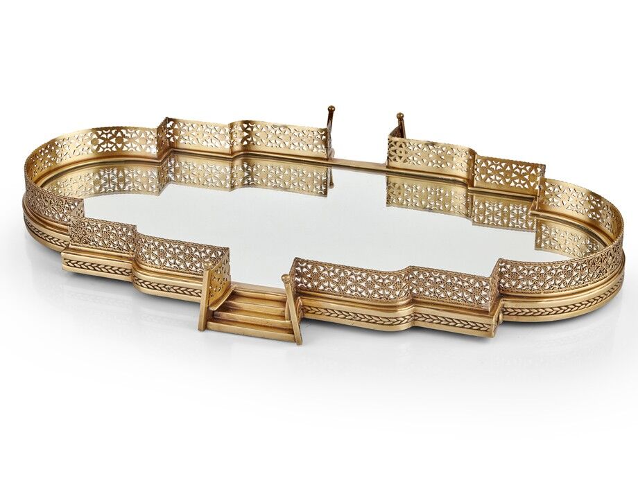 Merdivenli Gold Aynalı Jardinyer