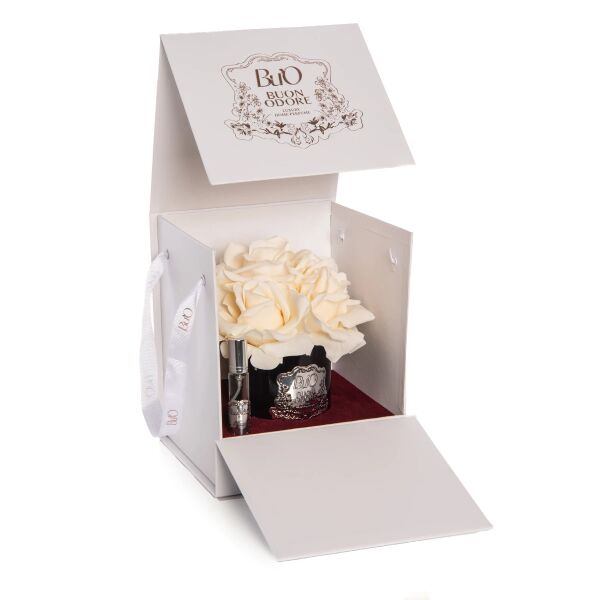 Siyah Cam Sılver 5 Gül Krem Luxury Home Perfume