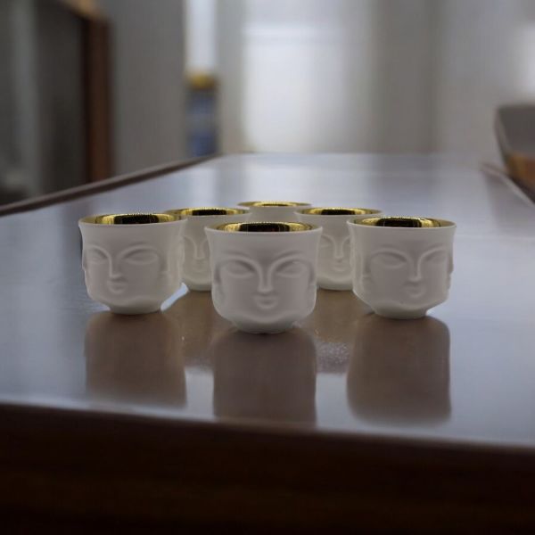 White Gold Faces 6'lı Surat Fincan