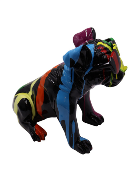 Dog With Glasses Colorful Siyah Büst