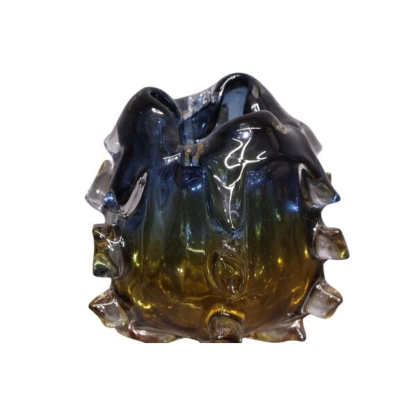 Lacivert-Bal Rengi Geçişli Cam Vazo Küçük