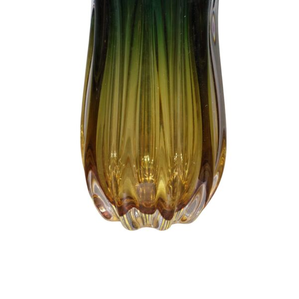 YEŞİL-BAL RENGİ DAMLA DESENLİ CAM VAZO BÜYÜK