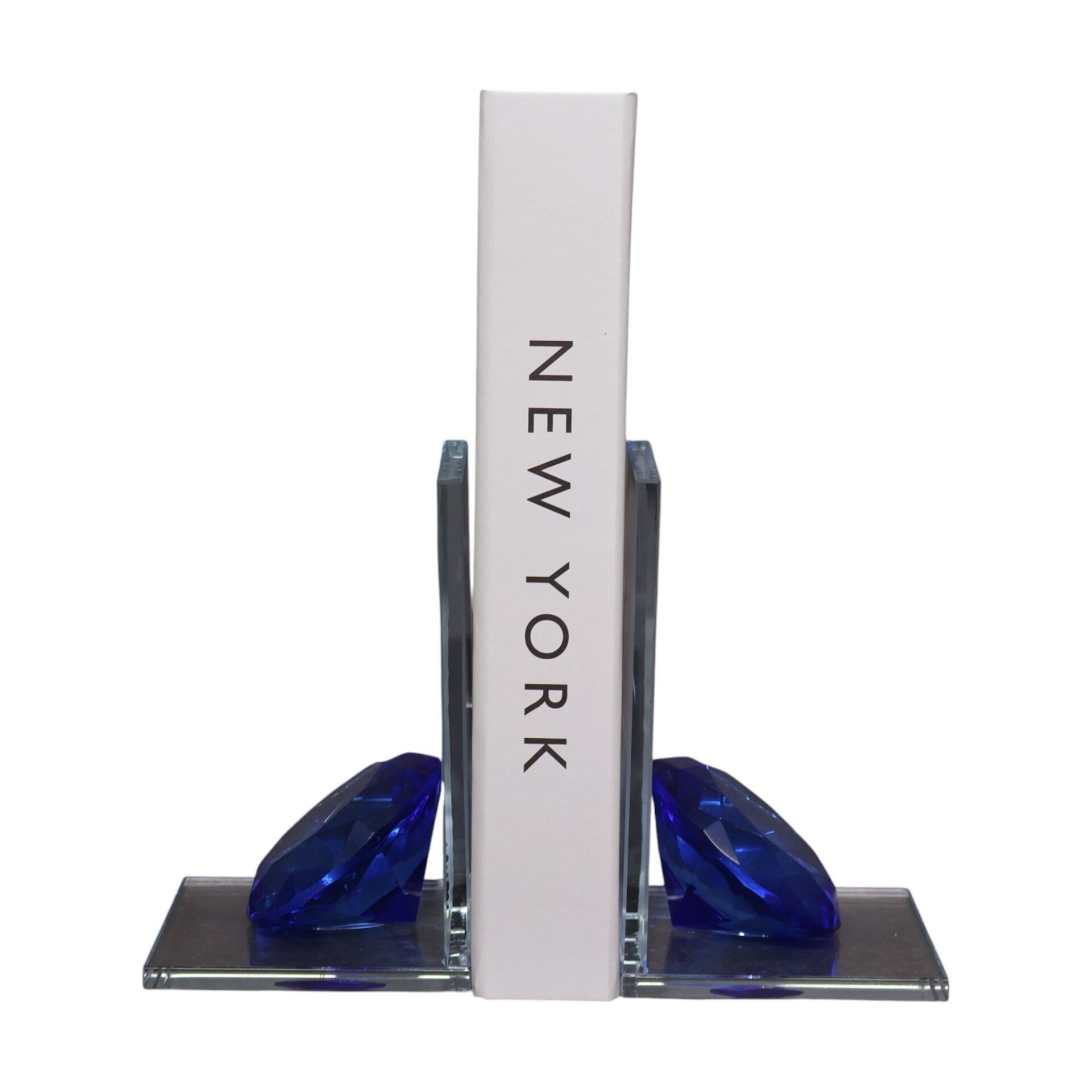 Elmas Kitap Tutucu Cam Mavi