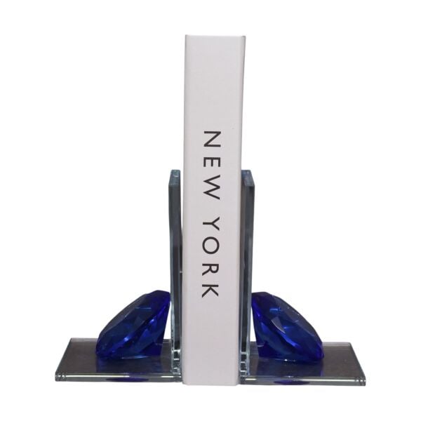 Elmas Kitap Tutucu Cam Mavi