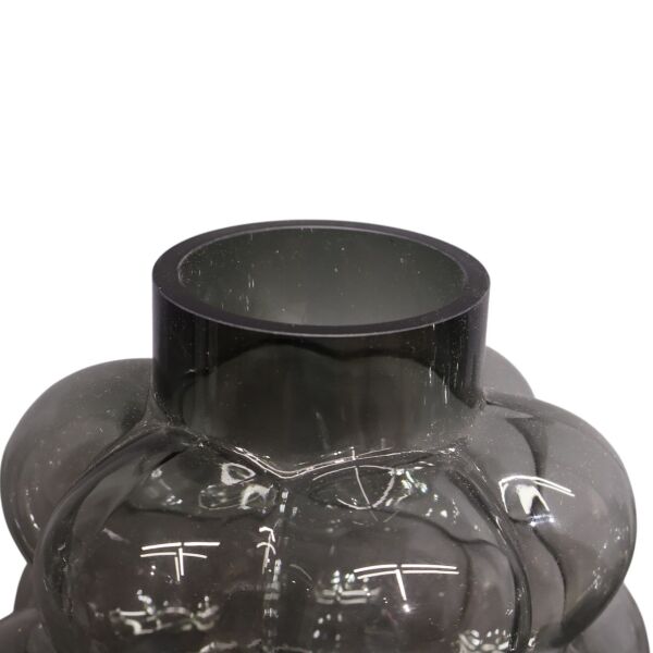 İkili Bubble Cam Vazo Füme