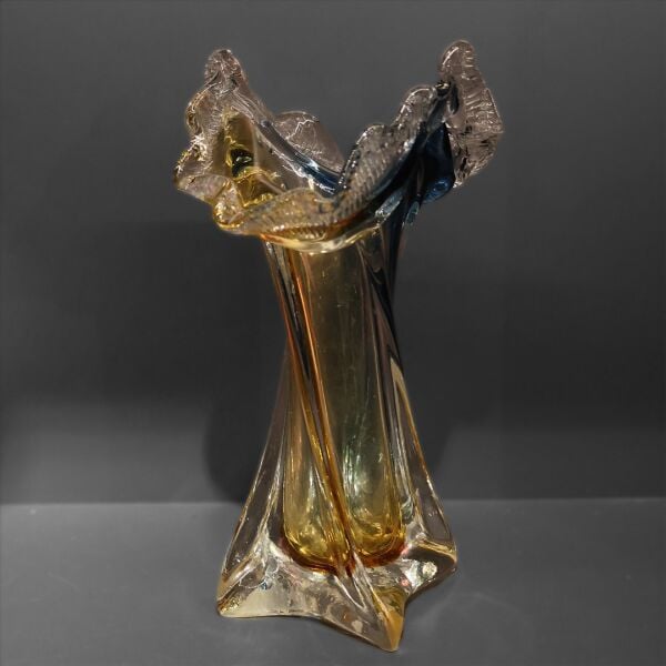 Mavi Sarı Dalga Vazo Küçük