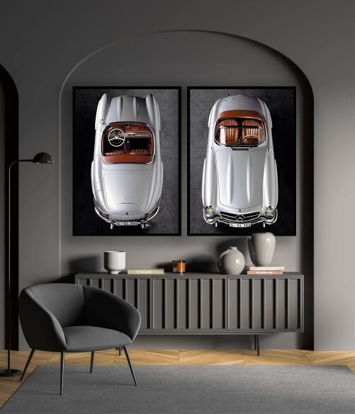 Gri Dekoratif 2'li Tablo 85x115
