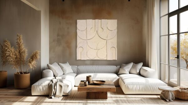 Bohem Kabartma Desen Duvar AksesuarI 100x100