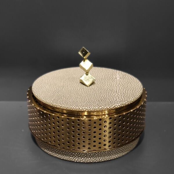 Metal Şeritli Deri Kutu Küçük