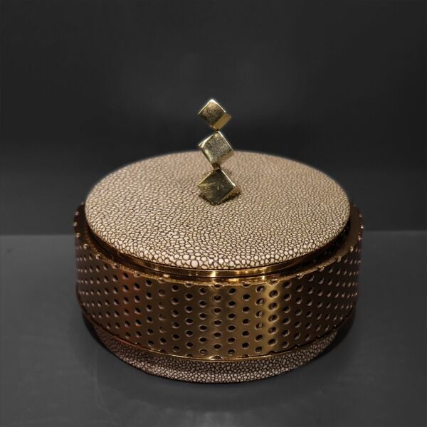 Metal Şeritli Deri Kutu Büyük