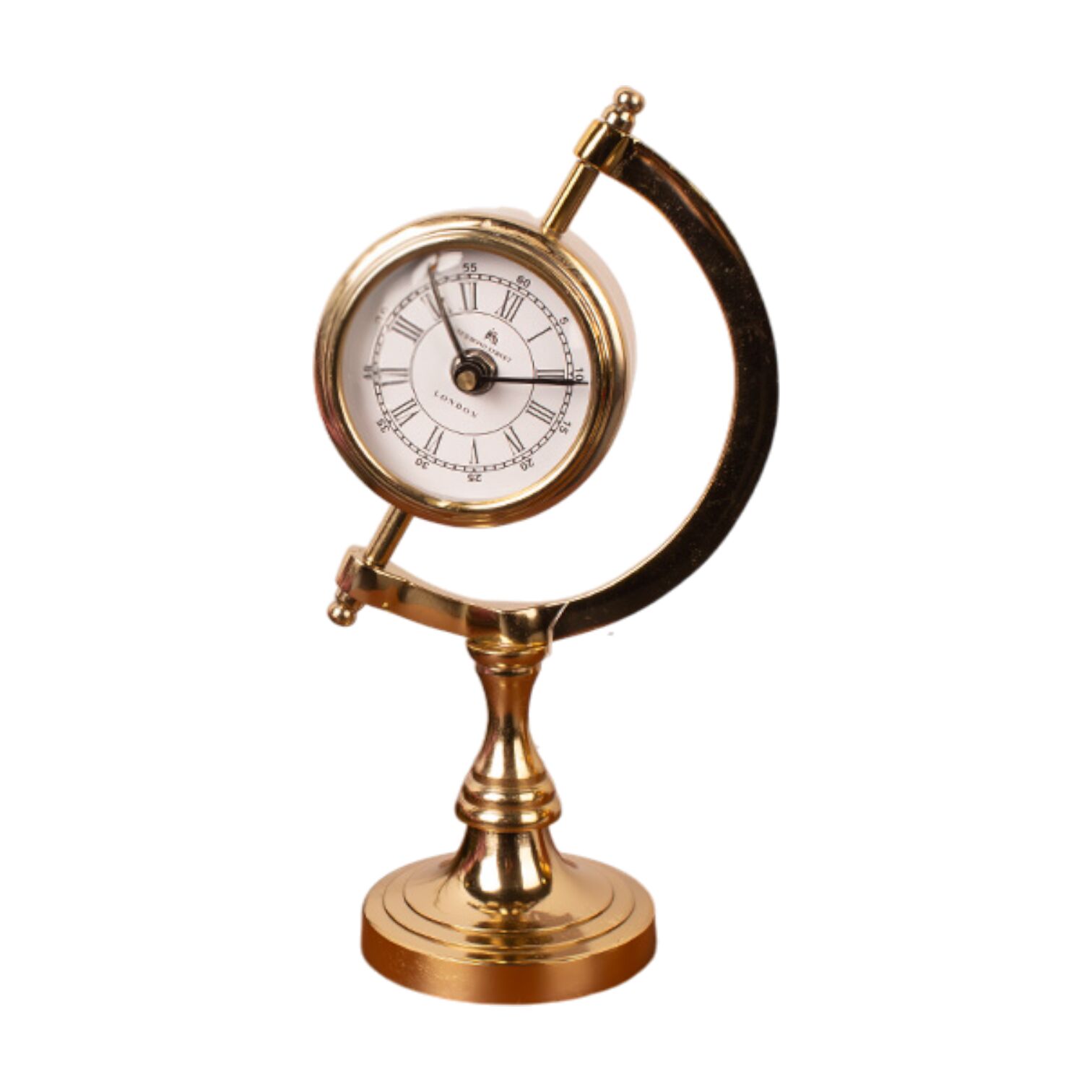 Yarım Ay Pirinç Masa Saati