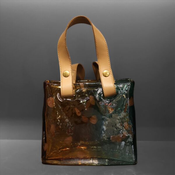 Deri Kulplu Cam Çanta