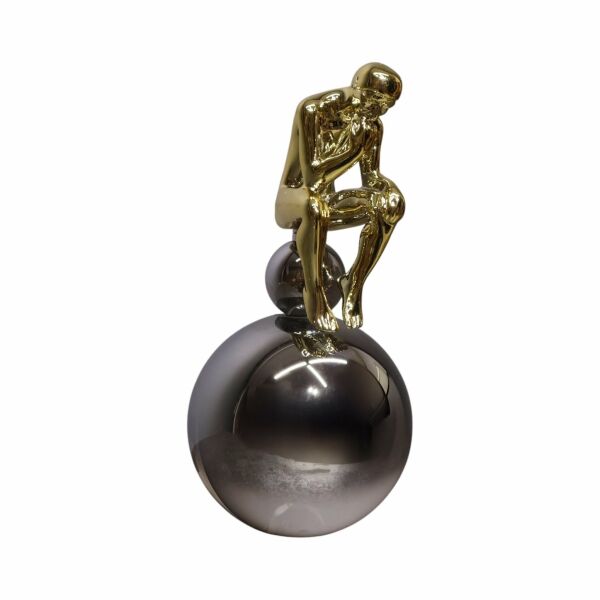 Küre Üstünde Düşünen Adam Büyük Boy Gold