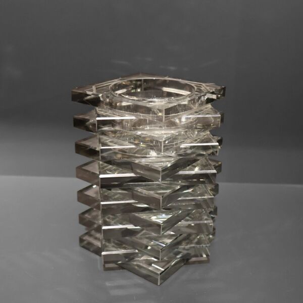 Kristal Altıgen Füme Rengi Mumluk