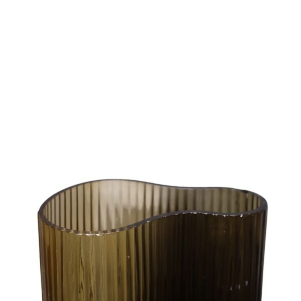 İkili Cam Tırtıklı Mor Vazo Sarı